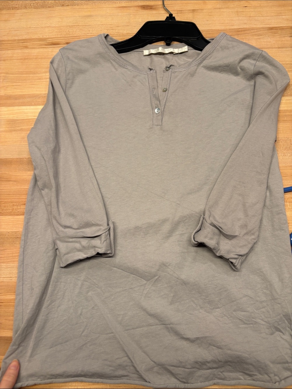 Zara Women's Long-Sleeve Henley Top - Taupe